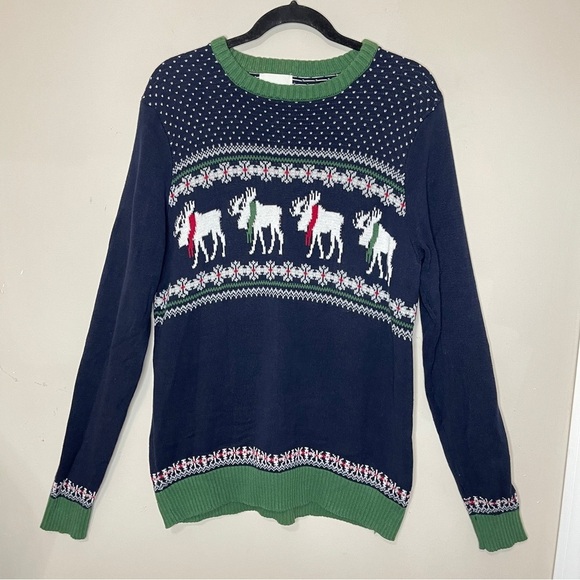 Aspen Other - ASPEN Men’s Reindeer Fair Isle Holiday Sweater in Navy Blue